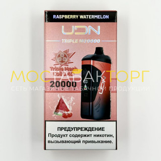 Электронная сигарета UDN TRIPLE M 20000 затяжек - Raspberry Watermelon (Малина Арбуз)