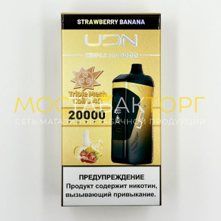 Электронная сигарета UDN TRIPLE M 20000 затяжек - Strawberry Banana (Клубника Банан)