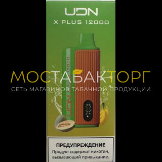 Электронная сигарета UDN X Plus 12000 Банан Дыня