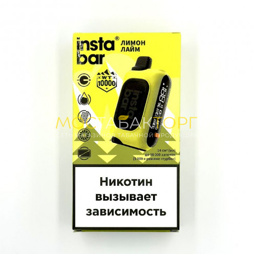 Электронная сигарета INSTABAR WT 10000 by PLONQ Лайм лимон