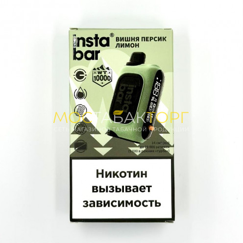 Электронная сигарета INSTABAR WT 10000 by PLONQ Вишня персик лимон