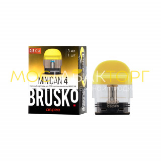 Сменный картридж Brusko Minican 4, 0.8 Ом (3мл) Желтый
