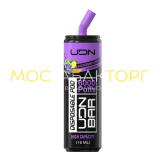 Электронная сигарета UDN BAR Blackcurrant Lemonade 6000 затяжек (УДН Бар Черная Смородина Лимонад)