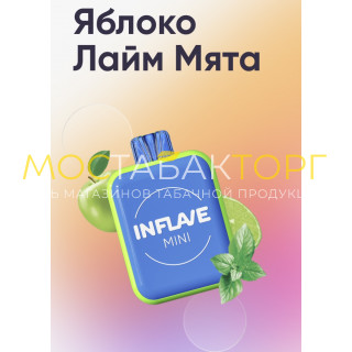 Электронная сигарета Inflave Mini 1000 затяжек Яблоко Лайм Мята