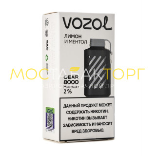 Электронная сигарета Vozol Gear 8000 Лимон и Ментол (Возол Гир 8000)