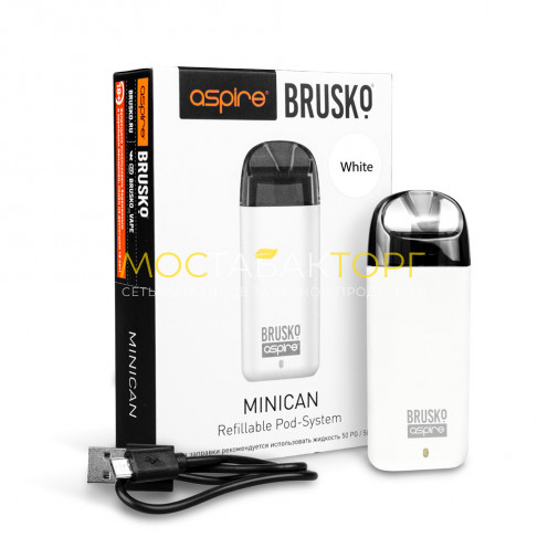 Перезаправляемая Под-система Бруско Миникан (Brusko Minican) 350 mah, Белый