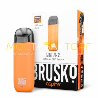 Перезаправляемая Под-Система Бруско Миникан 2 (Brusko Minican 2) 400 mah, Оранжевый