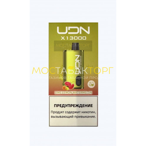 Электронная сигарета UDN BAR X 13000 Лайм Лимон Арбуз